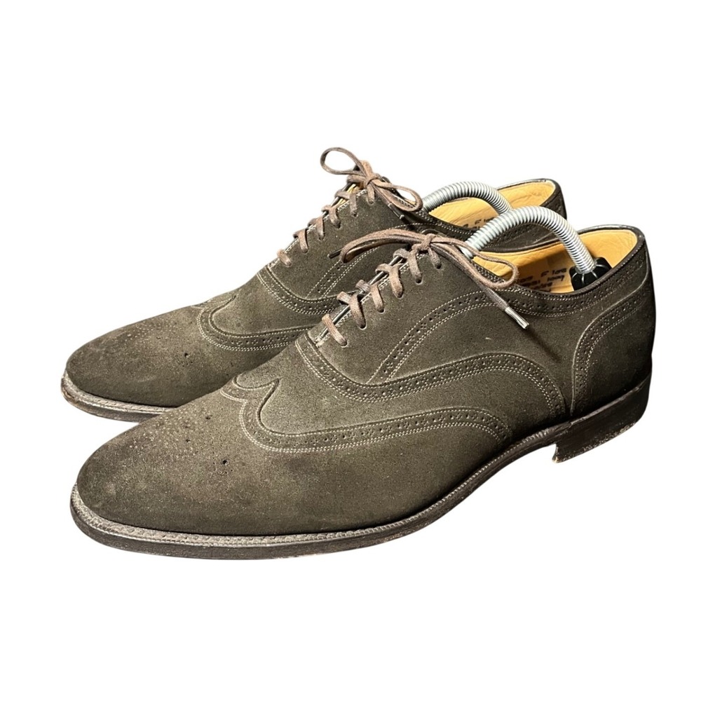 Church's Burton Wingtip Oxford Mens Brown Suede Custom Grade Brogue Shoes